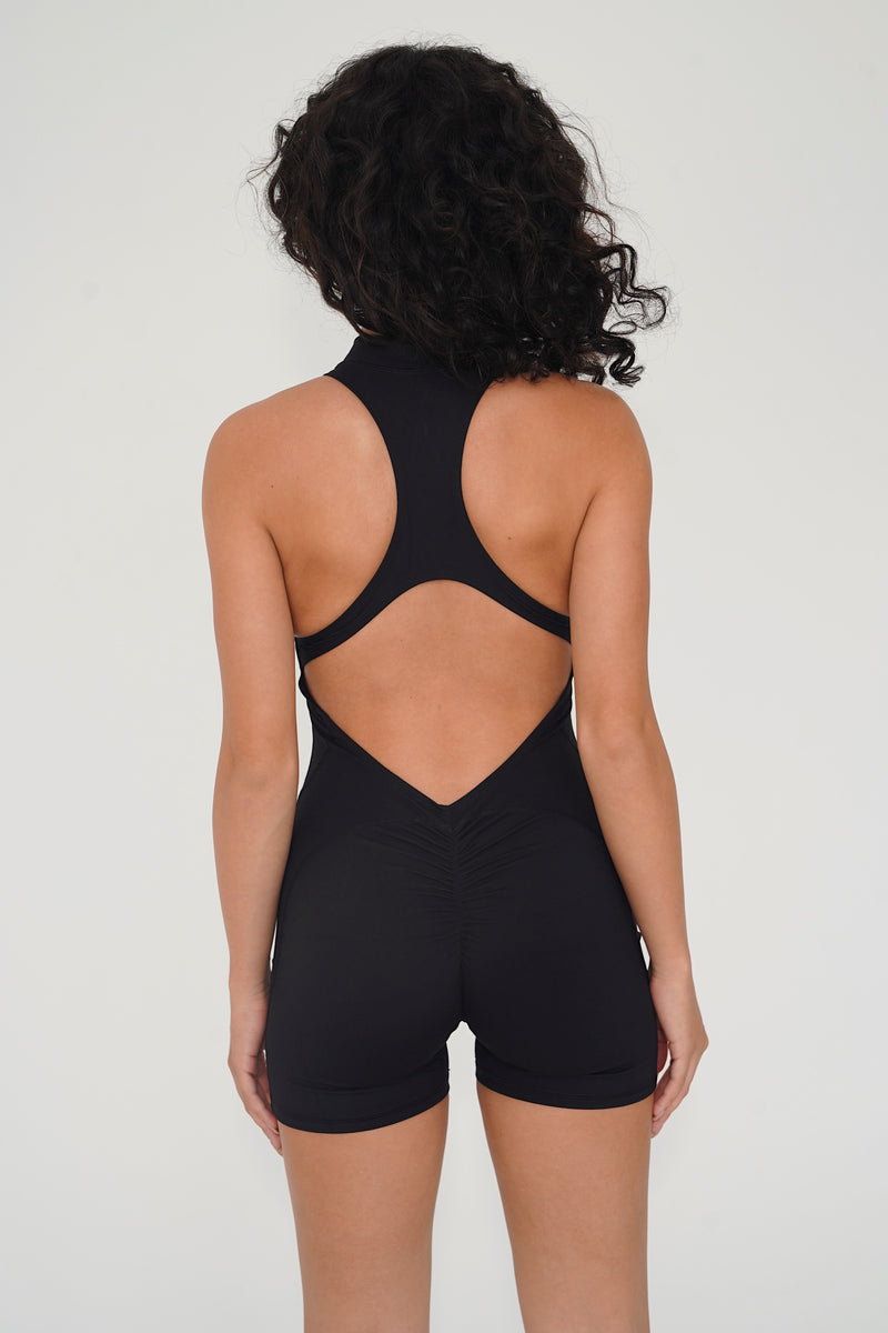 I am Limitless Zipper Bodysuit in Black alt