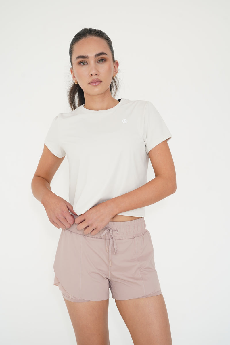 I Have Hope Mesh Trim  Running Short in Sand alt