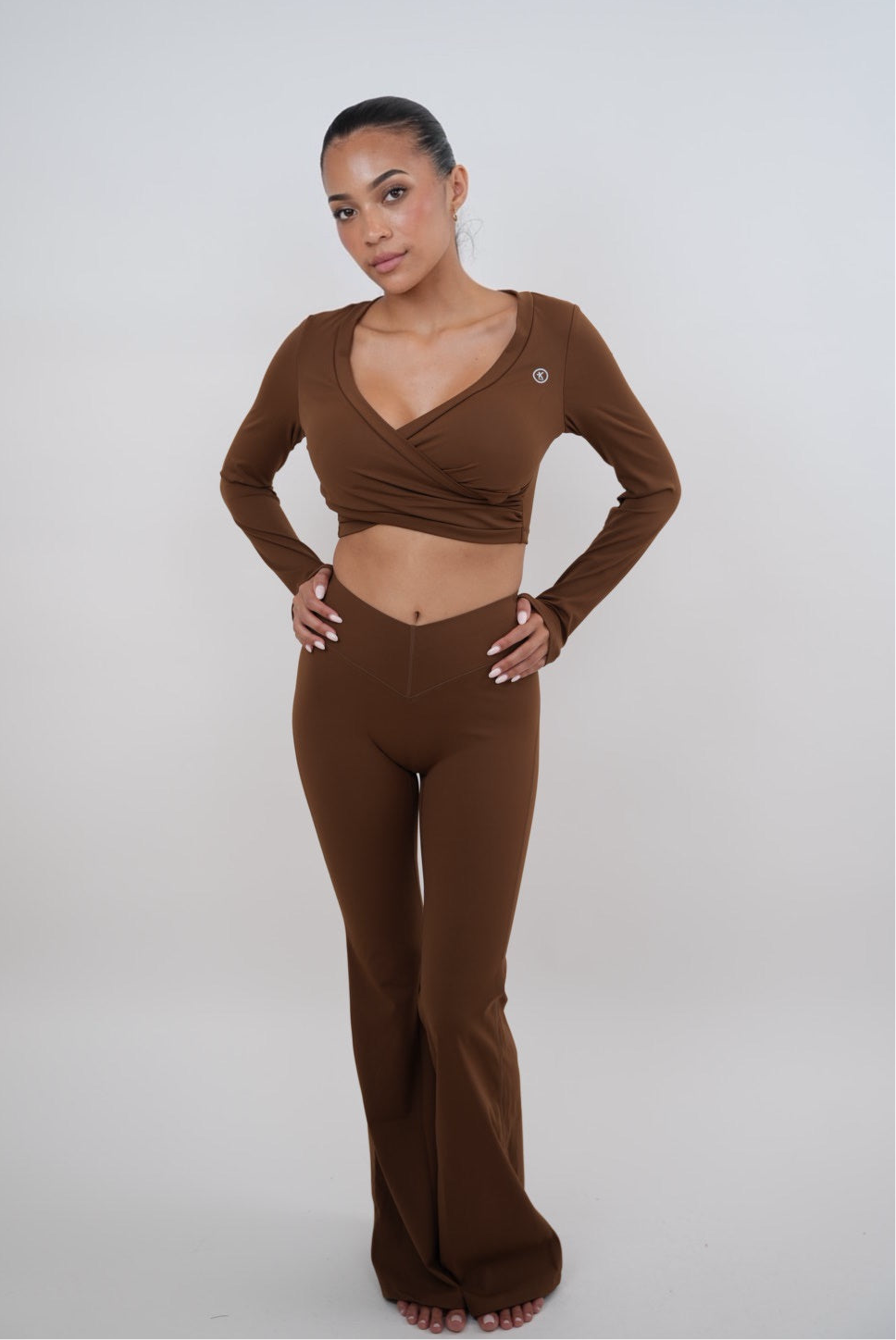 I Am Present Brown Stretch Flare Legging 2