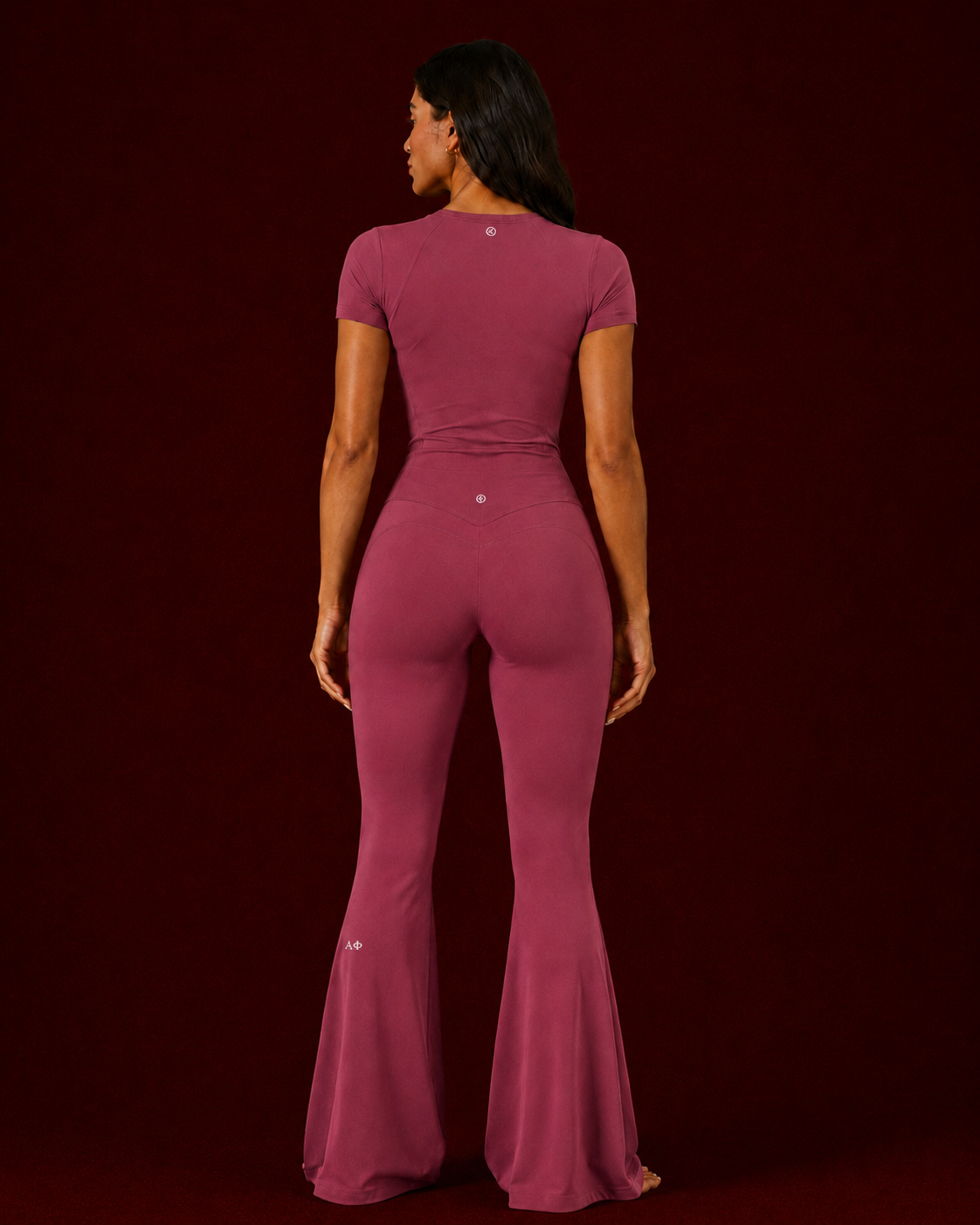 * SORORITY ADD ON * (ALPHA PHI)  I Trust My Heart Rosewood Red Flare Pants 2