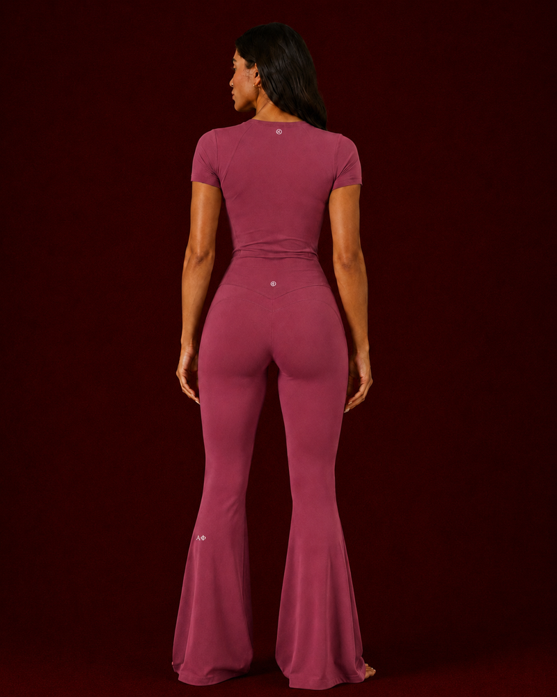 *ADD ON* (ALPHA PHI)  I Trust My Heart Rosewood Red Flare Pants alt