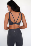 I am Beautifully Radiant Quick Dry Dark Gray Sports Bra