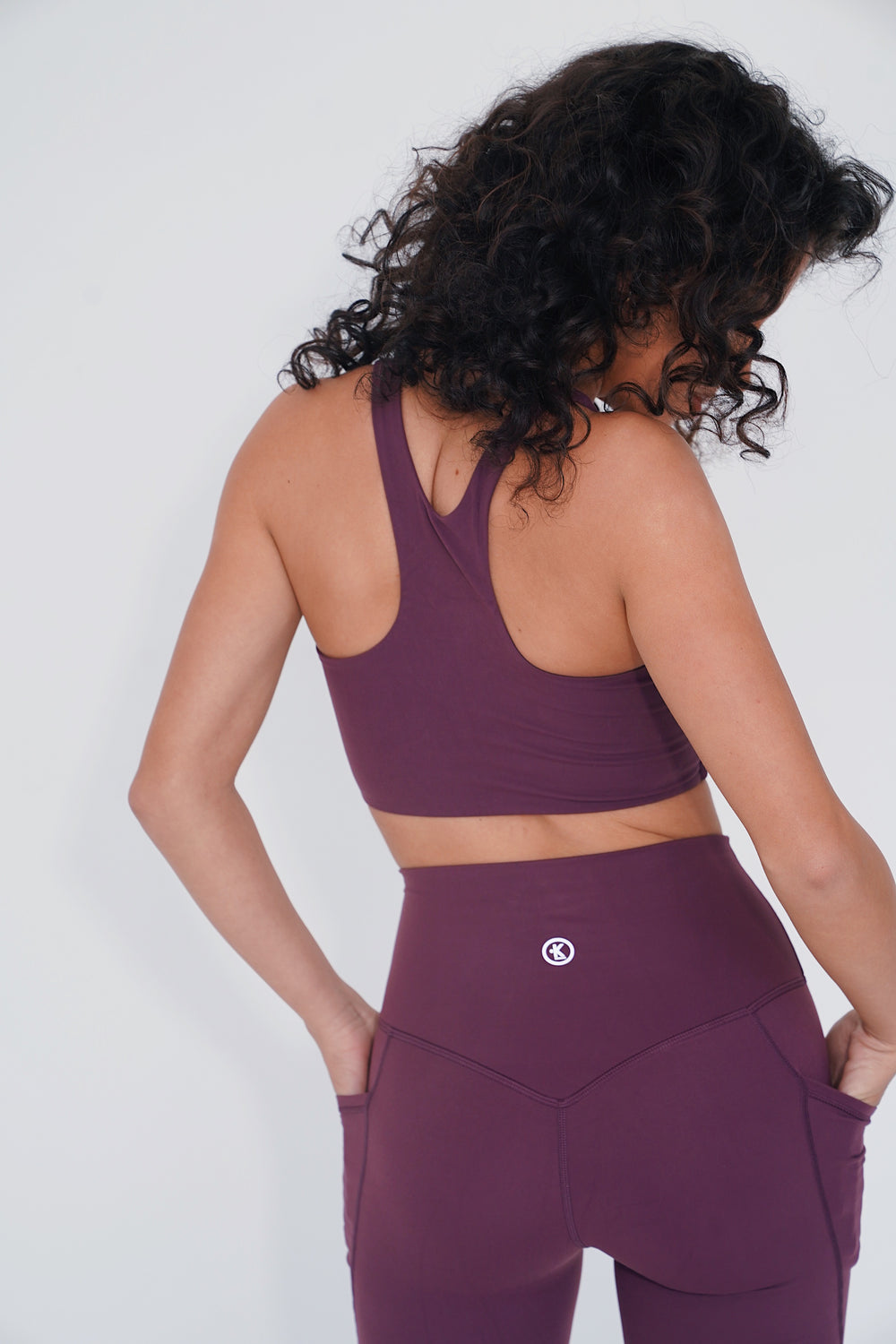The More I Give, The More I Receive Elegant Plum Comfort Stretch Sports Bra 2