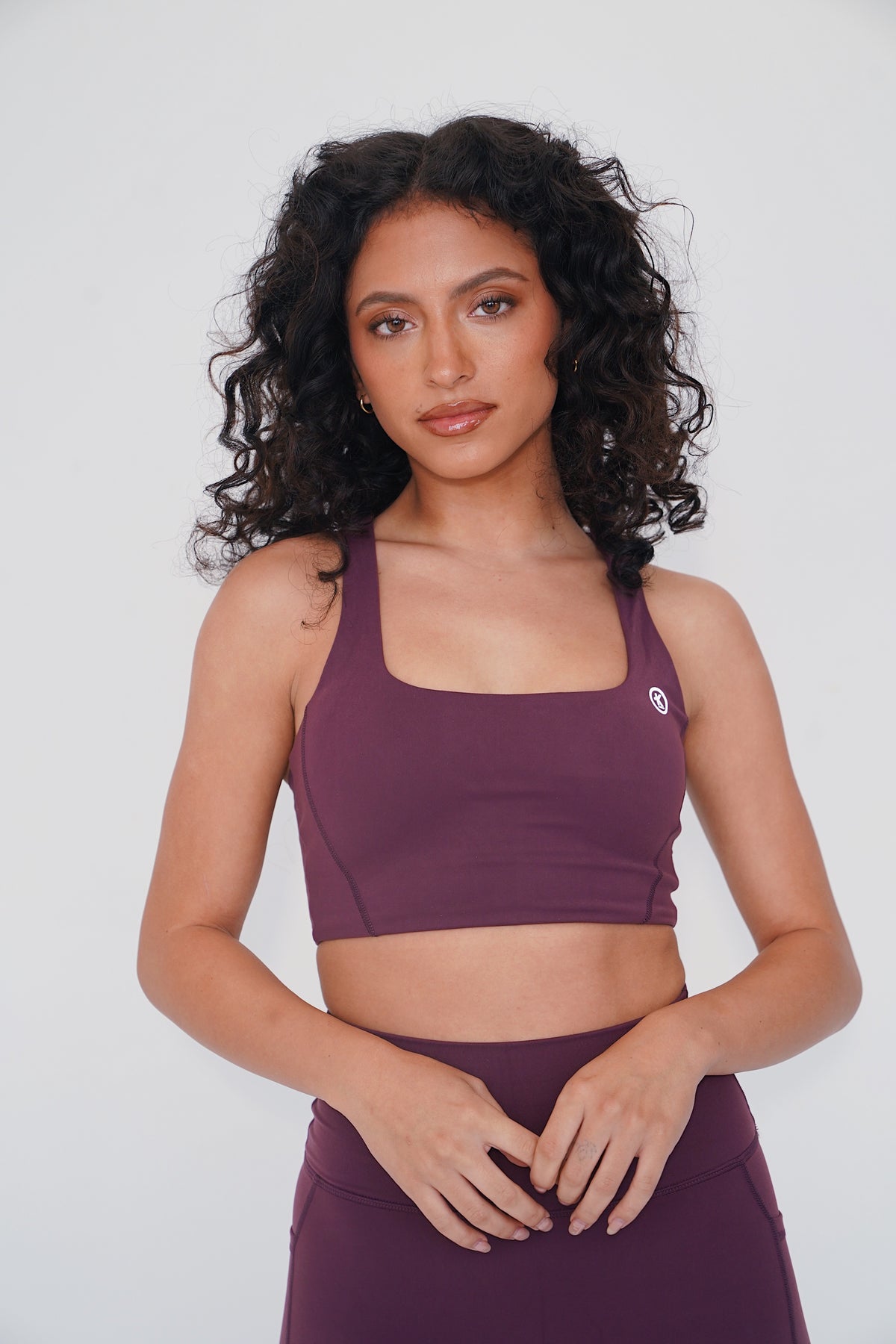 The More I Give, The More I Receive Elegant Plum Comfort Stretch Sports Bra 1