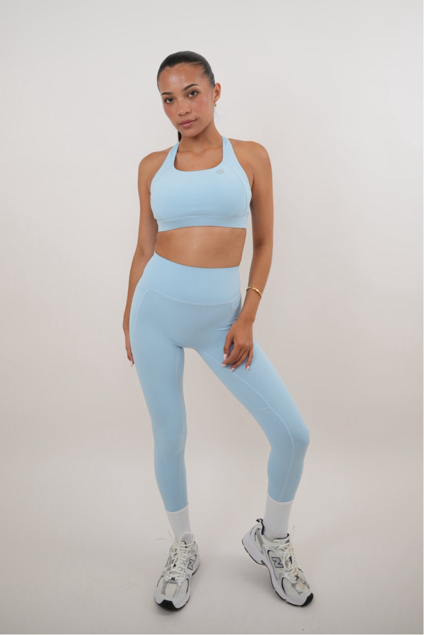 I Am Glowing Sky Blue Quick Dry Butter Legging 1