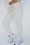 I Make Good Decisions Drawstring Warm Plush Light Beige Jogger Sweatpants