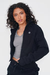 I Make Good Decisions Warm Plush Full Zip Black Cropped Fleece Jacket