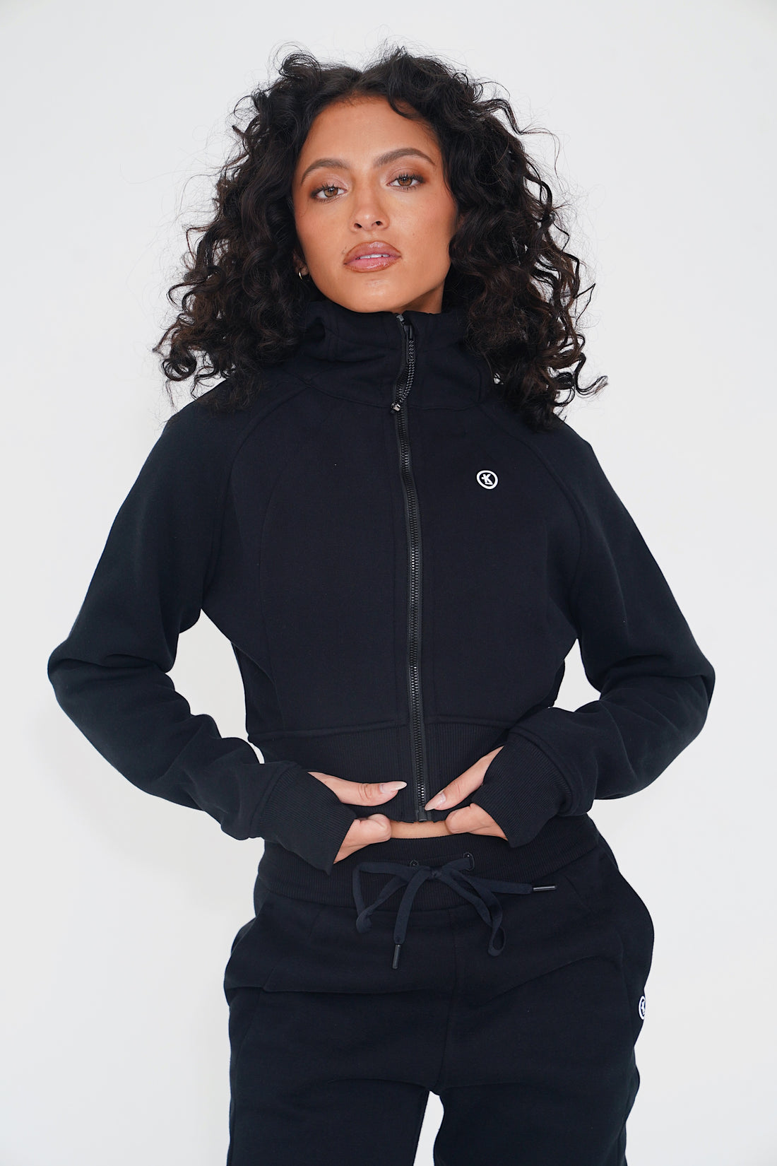 I Make Good Decisions Warm Plush Full Zip Black Cropped Fleece Jacket