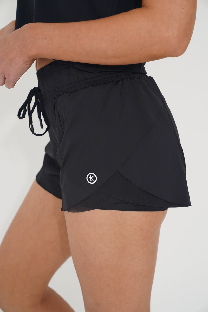 I Have Hope Mesh Trim  Running Short in Black