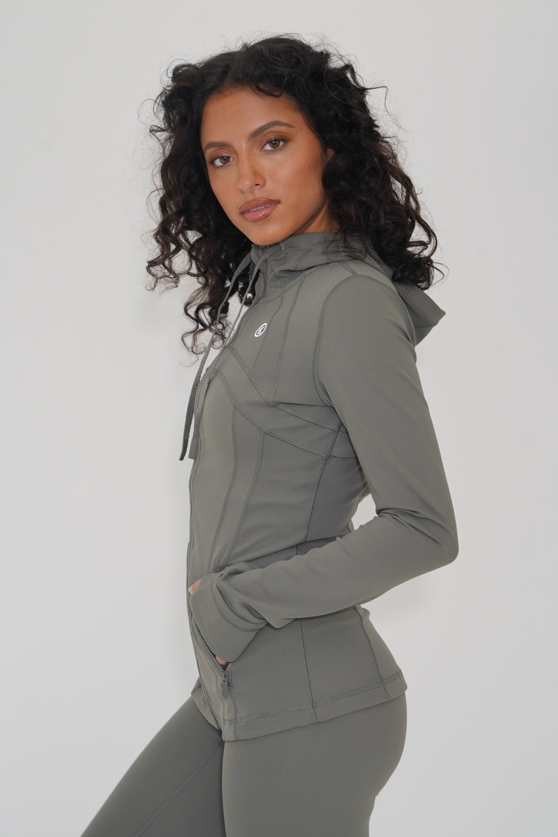 I am Focused Buttery Soft Full Zip Green Hooded Sports Jacket