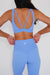 I am Beautifully Radiant Quick Dry Light Blue Sports Bra