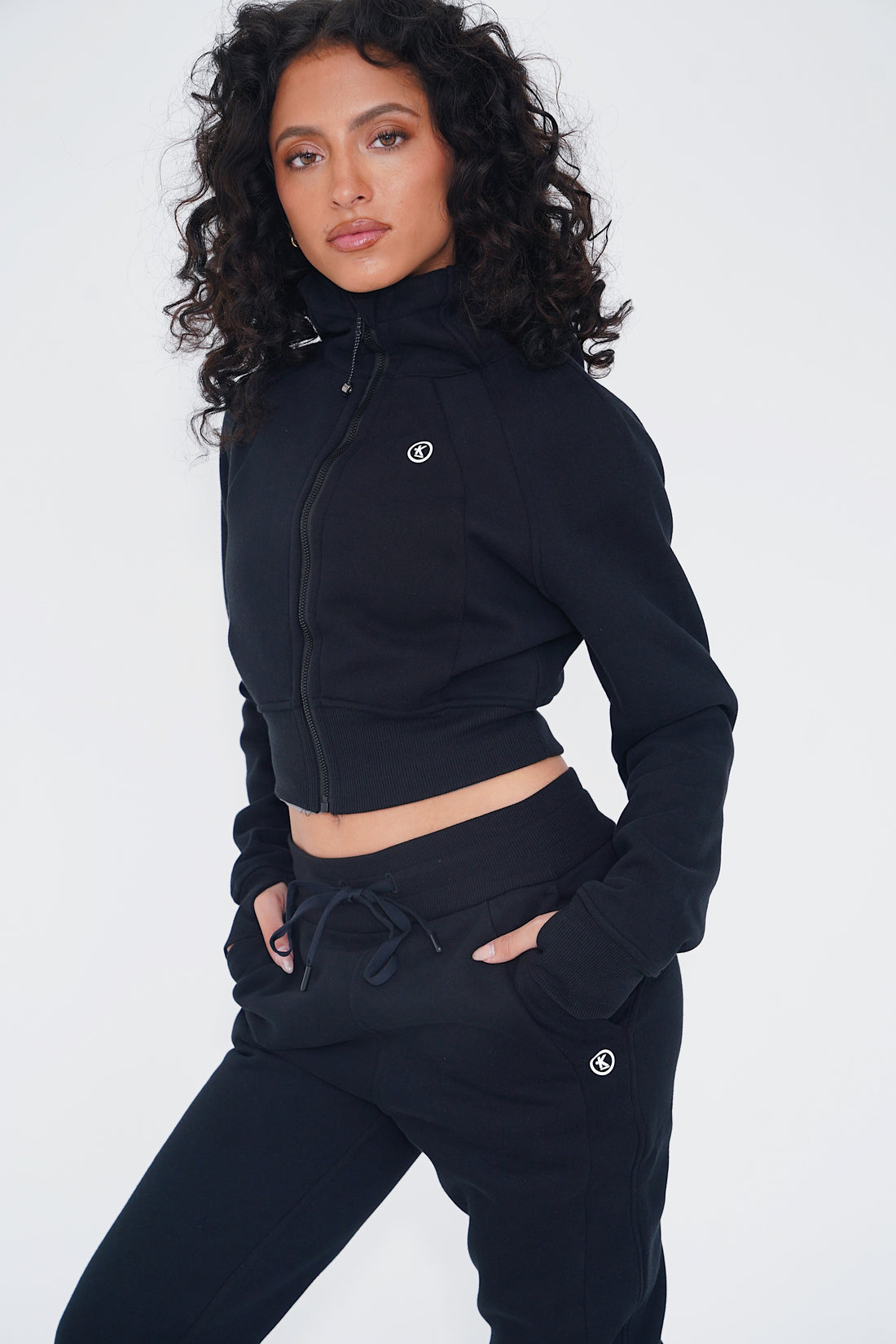 I Make Good Decisions Warm Plush Full Zip Black Cropped Fleece Jacket