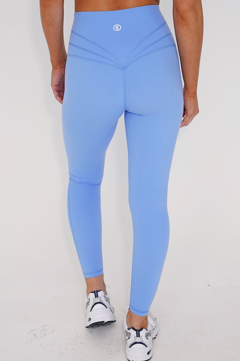 I am Beautifully Radiant Quick Dry Light Blue Yoga Legging alt