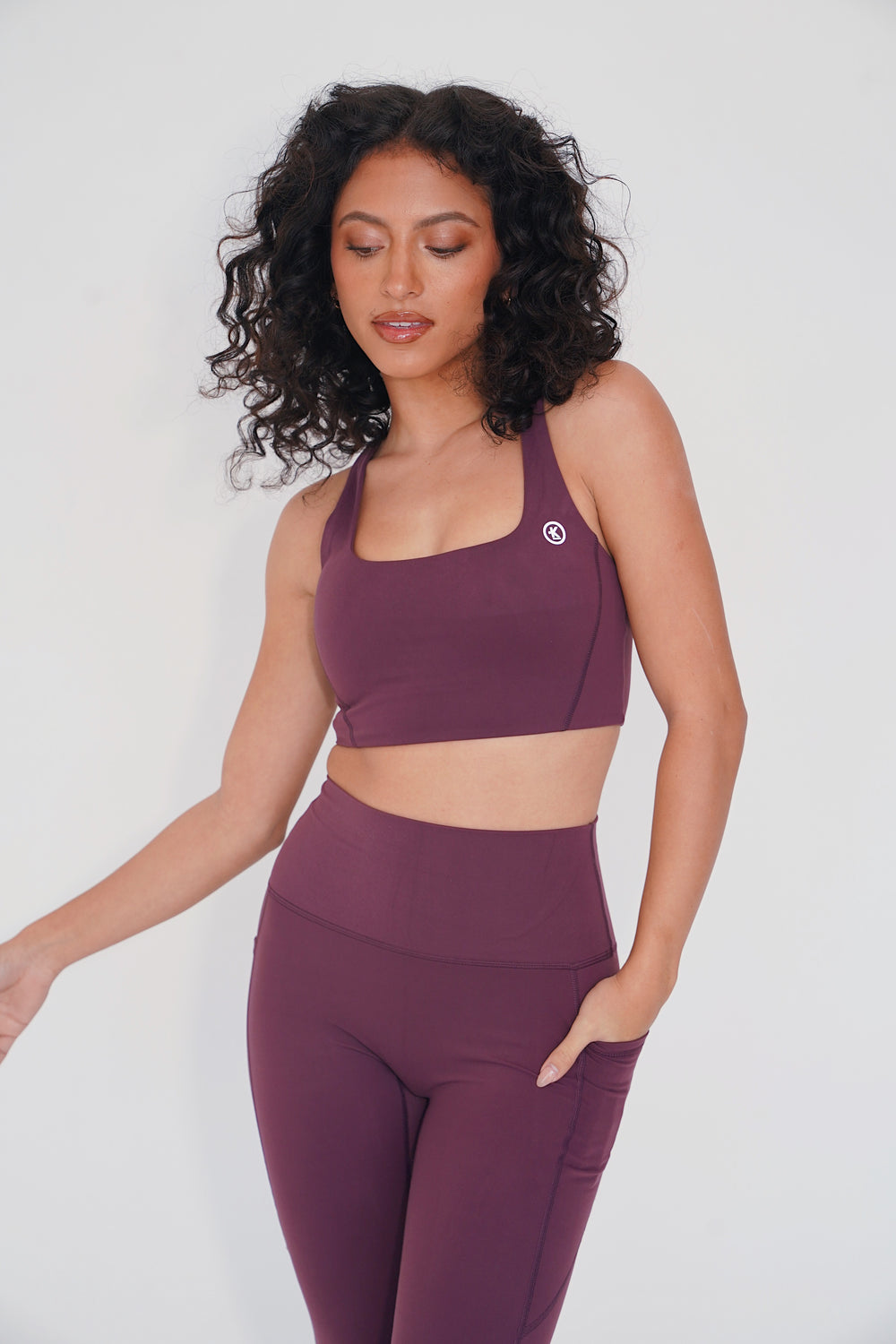 The More I Give, The More I Receive Elegant Plum Comfort Stretch Sports Bra 7