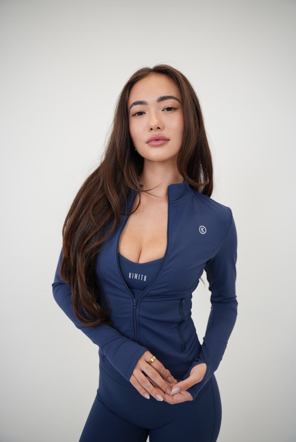 I Live in Luxury Navy Blue Sports Bra 7