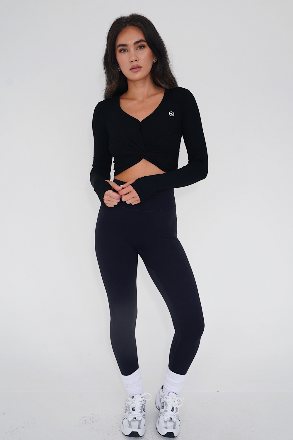 I Release Doubt Buttery Soft Black Long Sleeve Crop Top 8