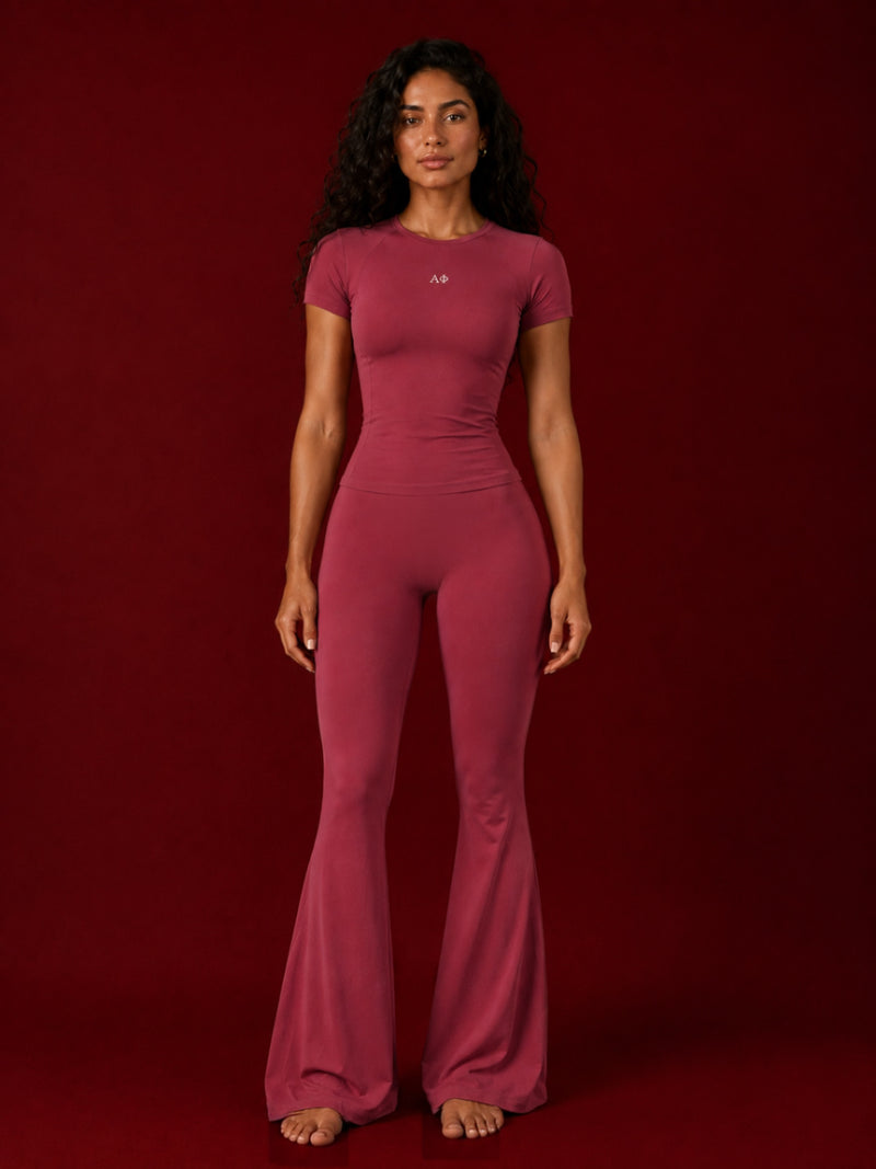 *ADD ON* (ALPHA PHI)  I Trust My Heart Rosewood Red Flare Pants