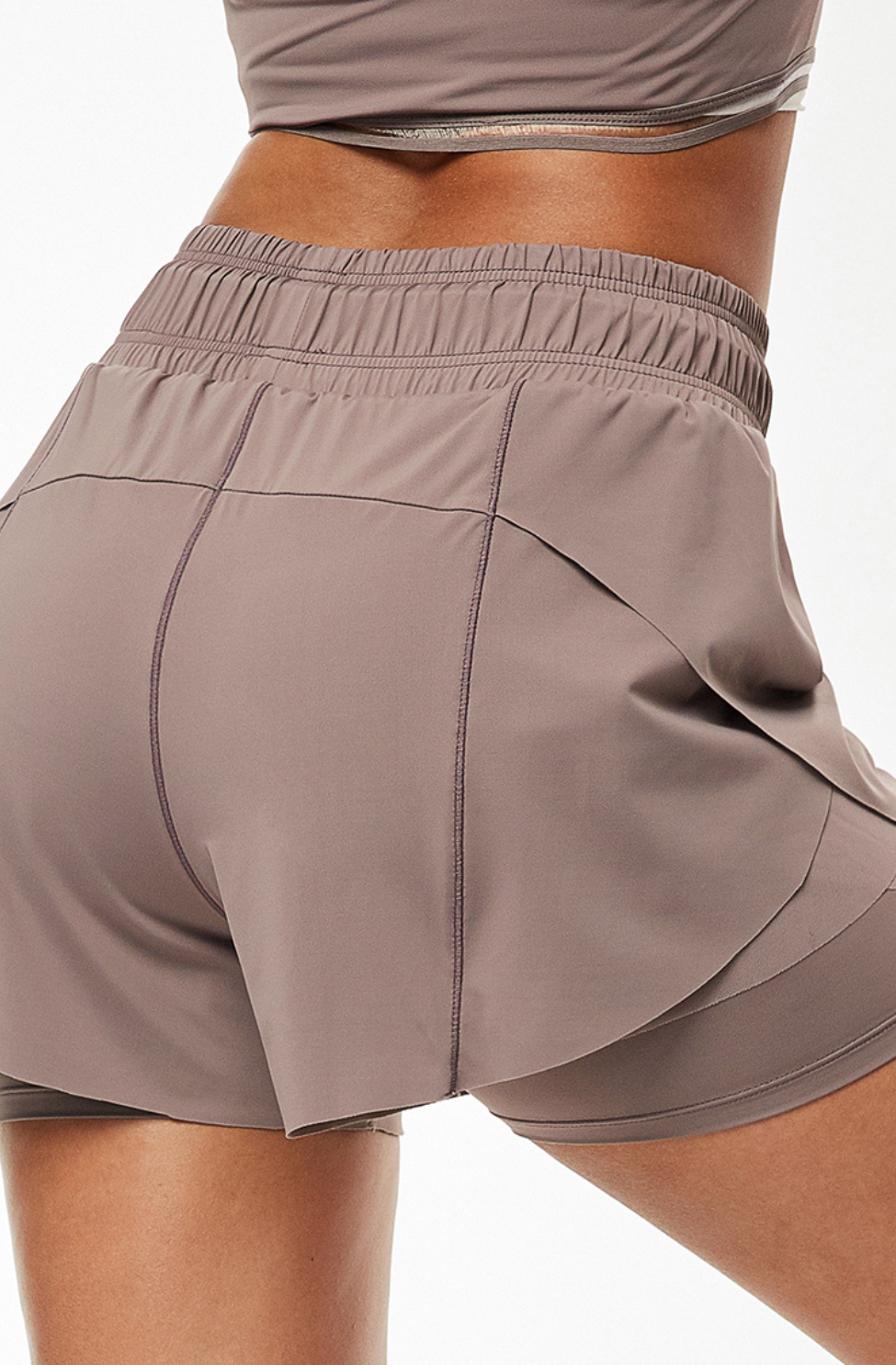 I Have Hope Mesh Trim  Running Short in Taupe 7