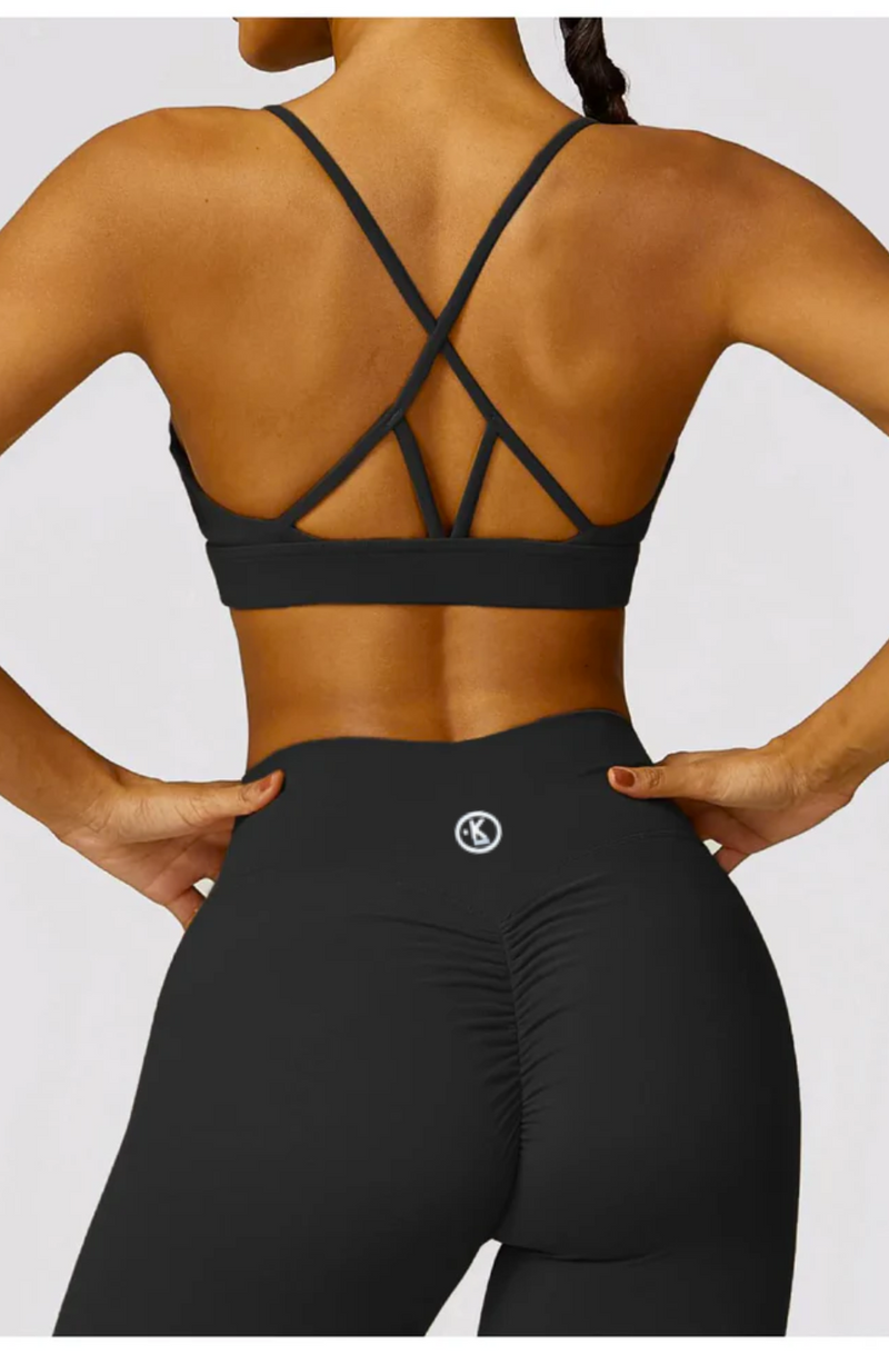 I Am Healthy Quick-Dry Butter Black Bra alt
