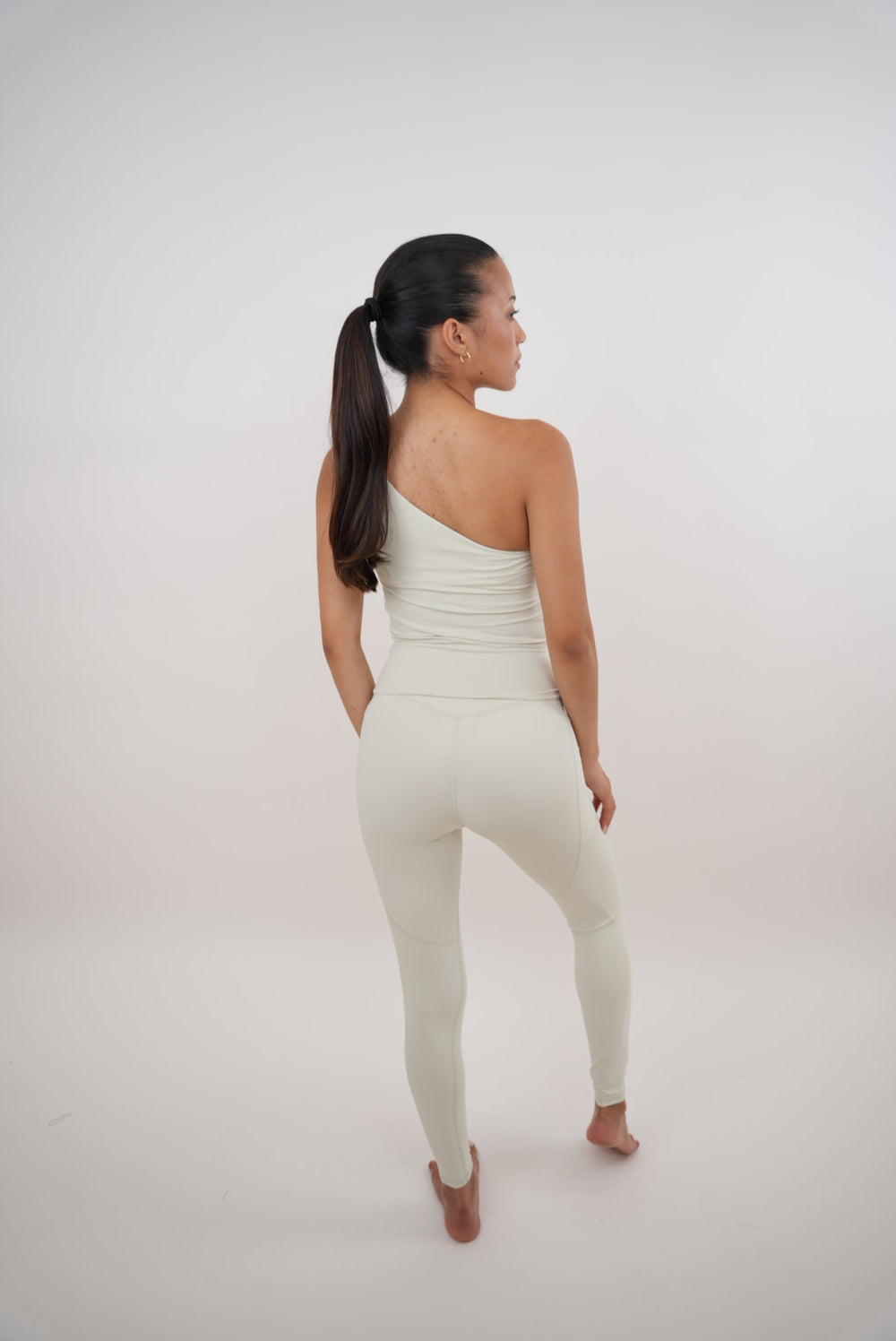 I Am Wealthy Ivory One Shoulder Top 6