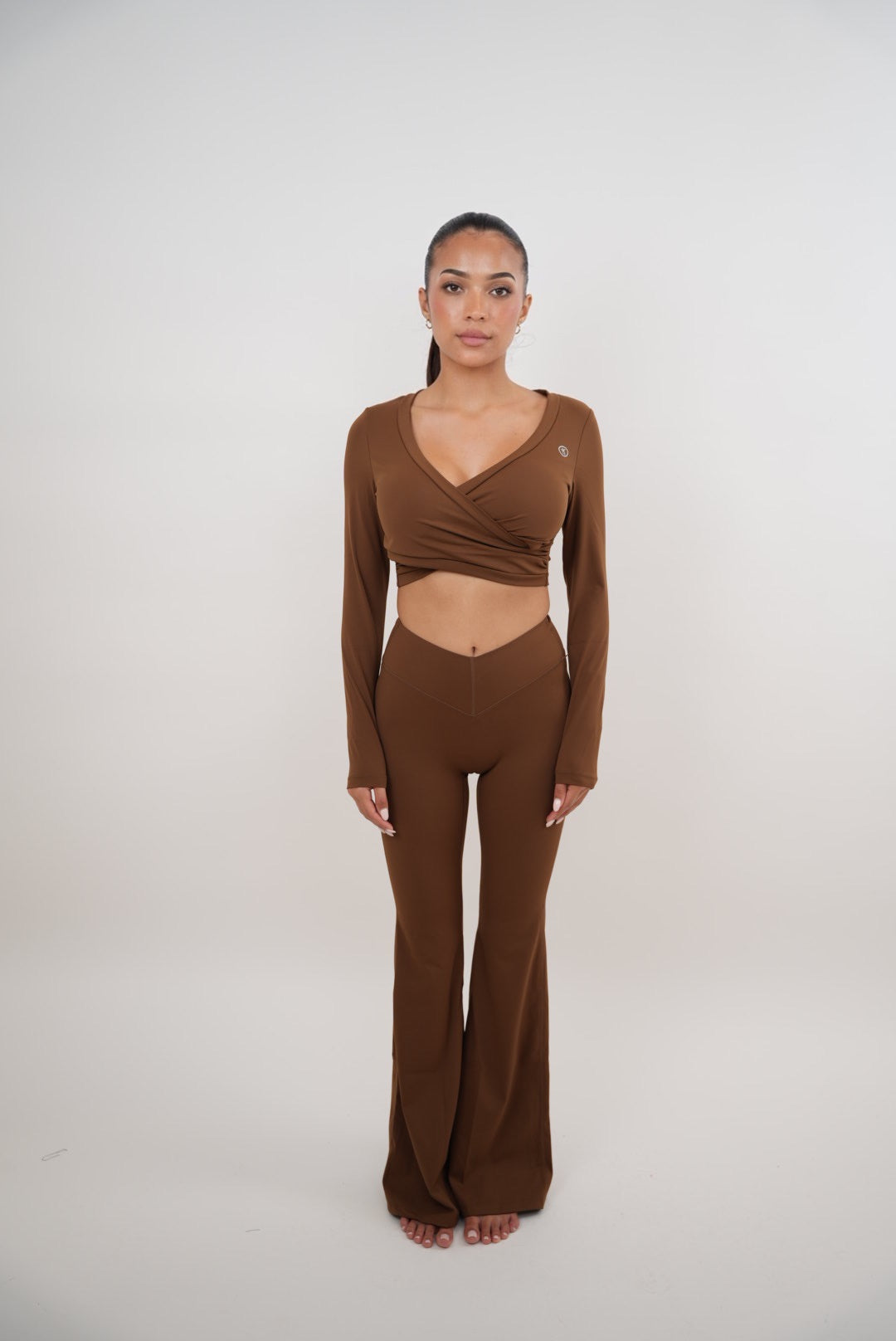 I Am Present Brown Stretch Flare Legging 4