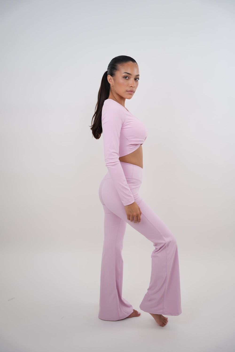 I Am Present Pink Stretch Flare Legging 5
