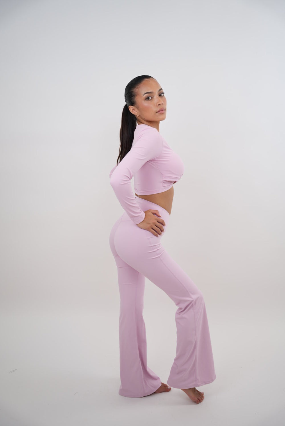 I Am Present Pink Stretch Flare Legging 3