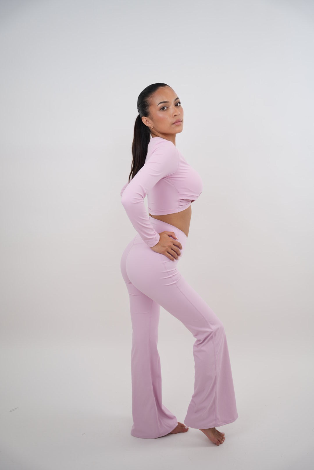 I Am Present Pink Stretch Flare Legging 3