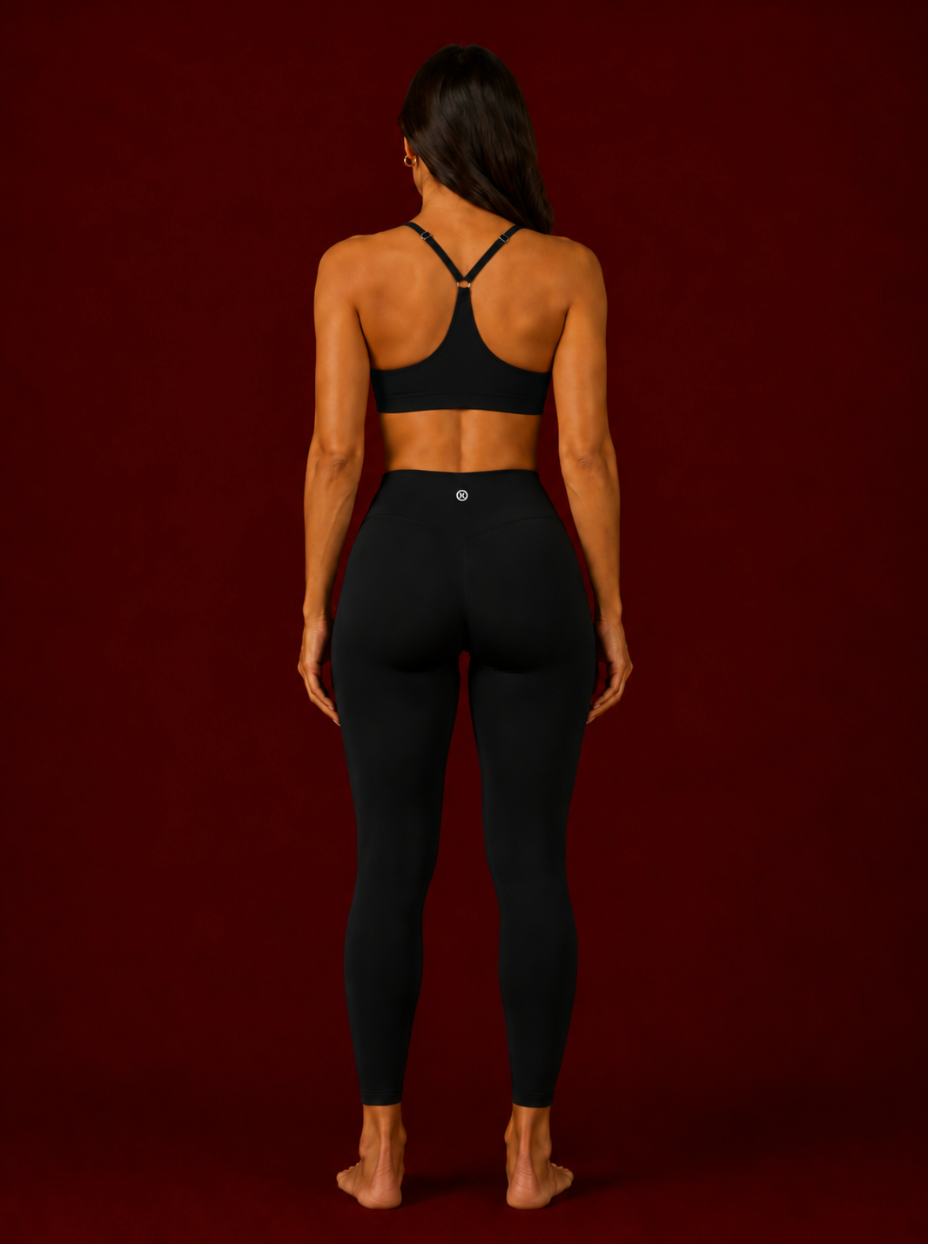 * SORORITY ADD ON * (CHI OMEGA)  I Live in Luxury Black Sports Bra 4