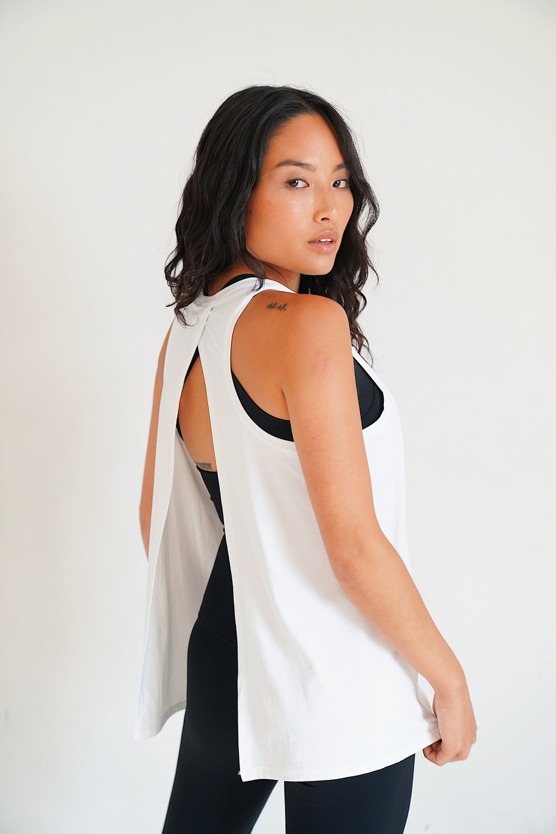I Am Grounded White Open Back Tie Top