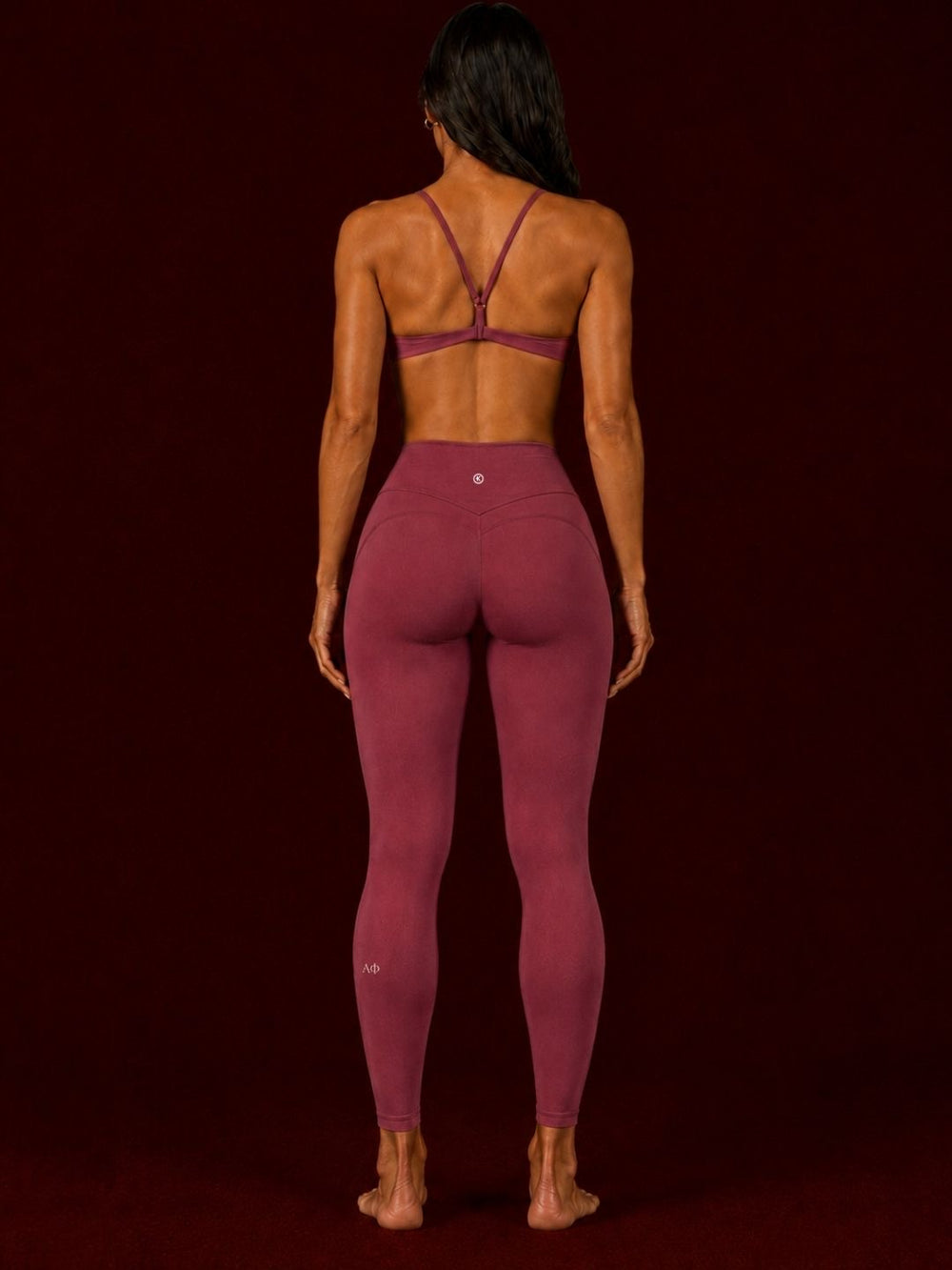 * SORORITY ADD ON * (ALPHA PHI)  I Trust My Heart Rosewood Red Leggings 2
